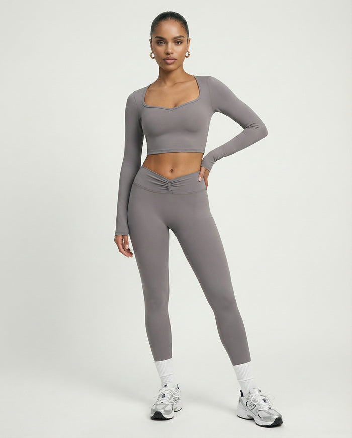 Activewear Set Women Long Sleeve & High Waist Leggings