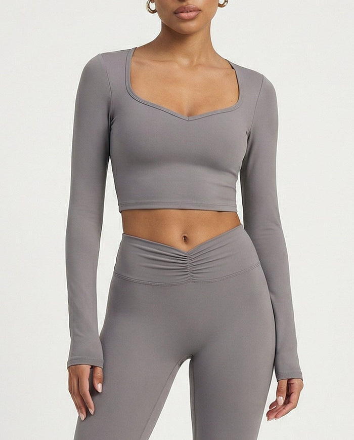 Activewear Set Women Long Sleeve & High Waist Leggings