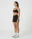 Crossover High Waist Shorts Set in Black