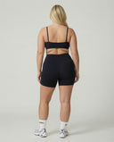 Crossover High Waist Shorts Set in Black
