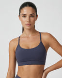 Crossover High Waist Shorts Set in Blue Gray