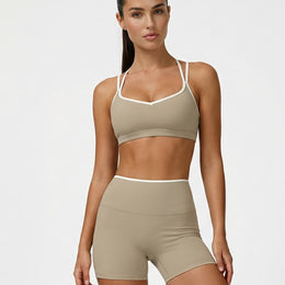 Sculpt Biker Short Set in Linen