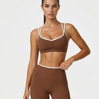 Sculpt Biker Short Set in Brown