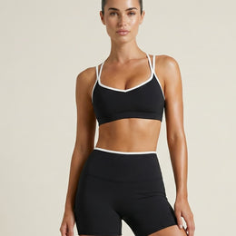 Sculpt Biker Short Set in Black