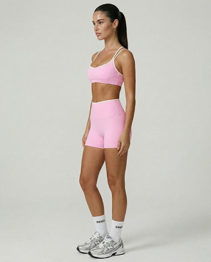 Sculpt Biker Short Set in Pink