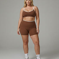 Sculpt Biker Short Set in Brown