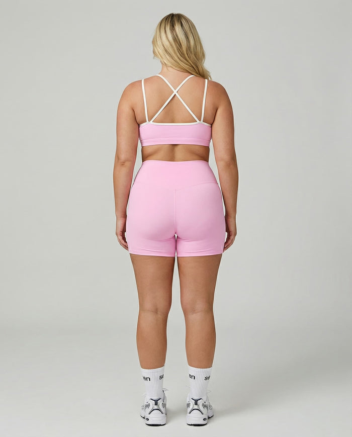 Sculpt Biker Short Set in Pink