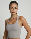Grey Sculpt Racerback Tank & Shorts Set