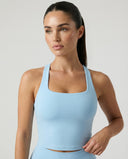Sky Blue Sculpt Racerback Tank & Shorts Set