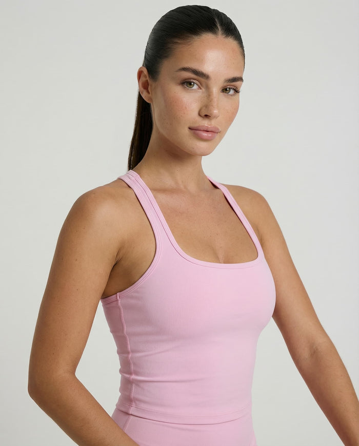 Pink Sculpt Racerback Tank & Shorts Set