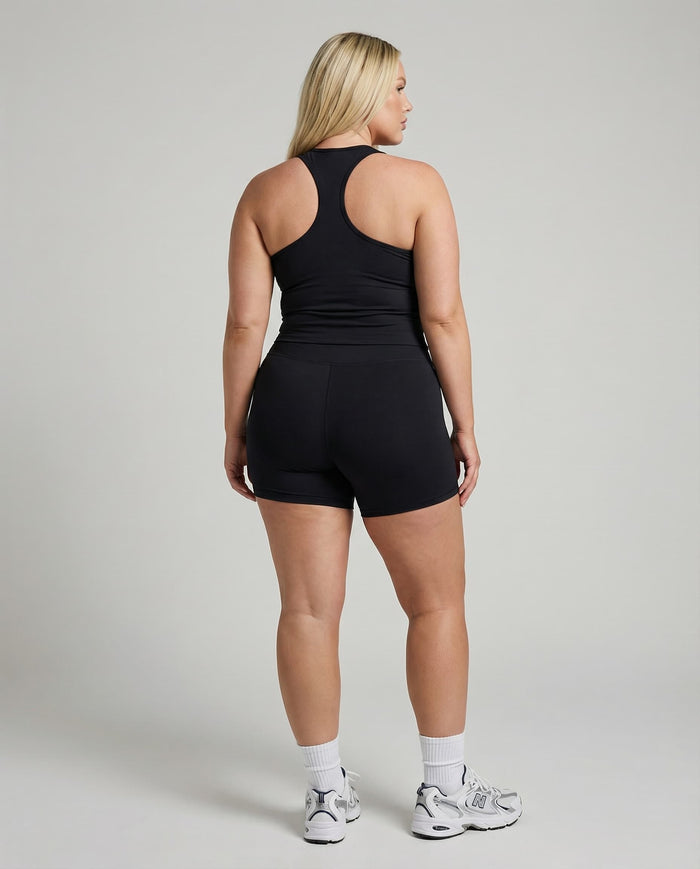 Black Sculpt Racerback Tank & Shorts Set