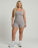Grey Sculpt Racerback Tank & Shorts Set