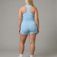 Sky Blue Sculpt Racerback Tank & Shorts Set