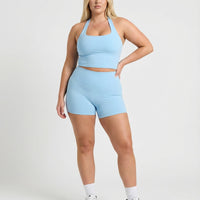 Sky Blue Sculpt Racerback Tank & Shorts Set