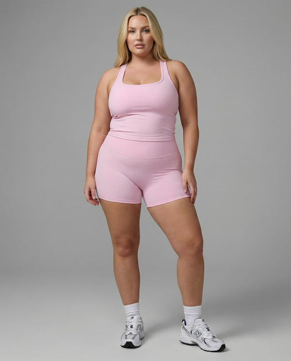 Pink Sculpt Racerback Tank & Shorts Set