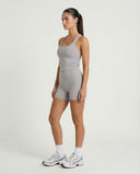 Grey Sculpt Racerback Tank & Shorts Set