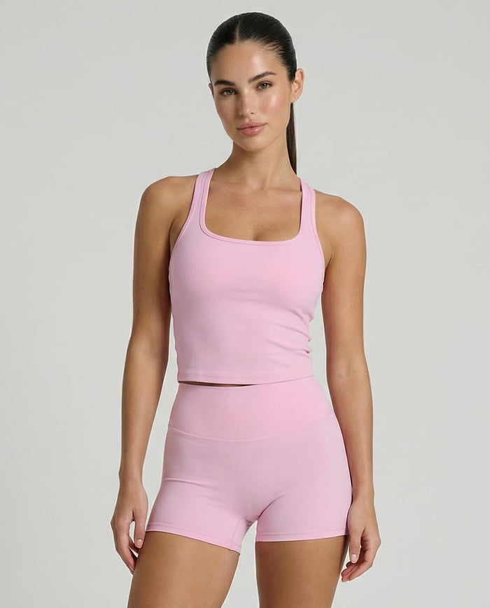 Pink Sculpt Racerback Tank & Shorts Set