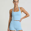 Sky Blue Sculpt Racerback Tank & Shorts Set