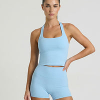 Sky Blue Sculpt Racerback Tank & Shorts Set