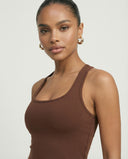 Brown Sculpt Racerback Tank & Leggings Set