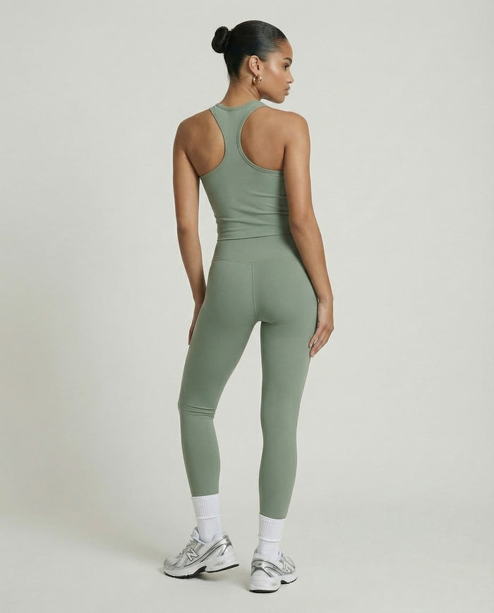 Matcha Green Sculpt Racerback Tank & Leggings Set
