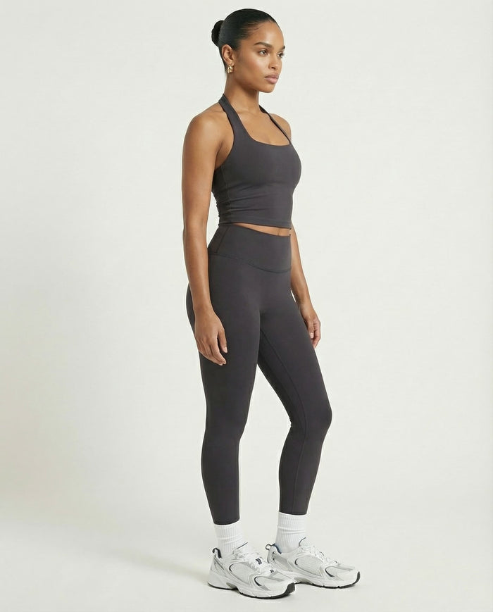 Charcoal Grey Sculpt Racerback Tank & Leggings Set