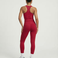Cherry Red Sculpt Racerback Tank & Leggings Set