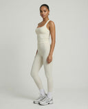 Ivory White Sculpt Racerback Tank & Leggings Set
