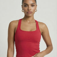 Cherry Red Sculpt Racerback Tank & Leggings Set