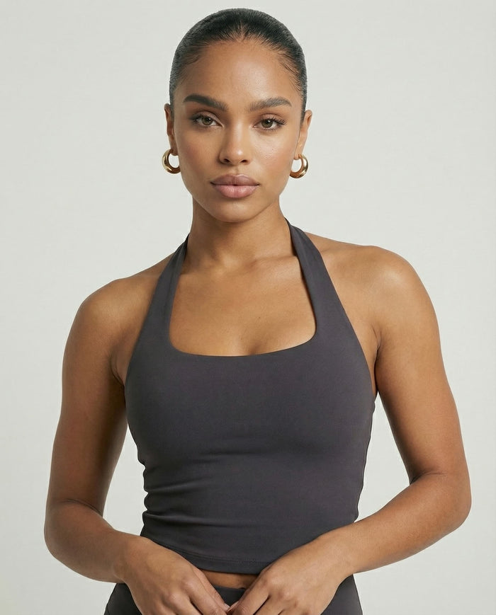 Charcoal Grey Sculpt Racerback Tank & Leggings Set