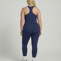 Navy Blue Sculpt Racerback Tank & Leggings Set