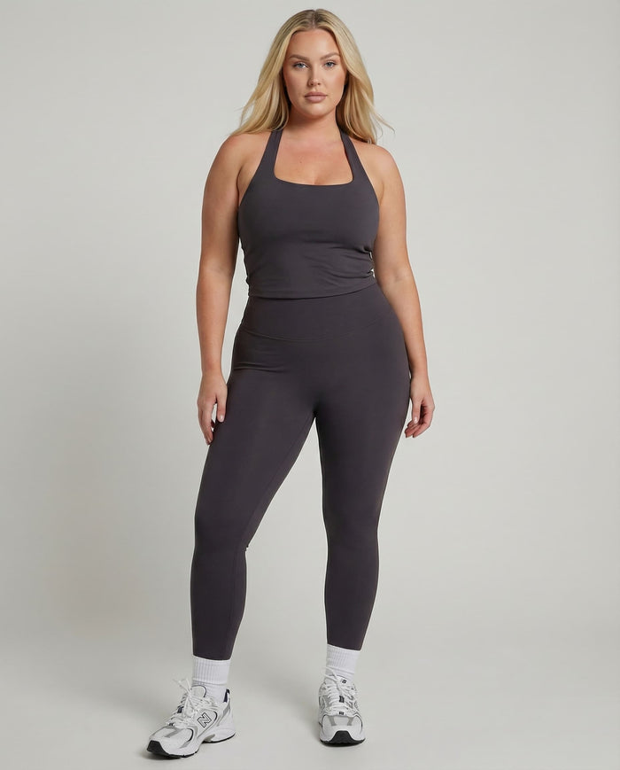 Charcoal Grey Sculpt Racerback Tank & Leggings Set