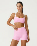 Sculpt Biker Short Set in Pink