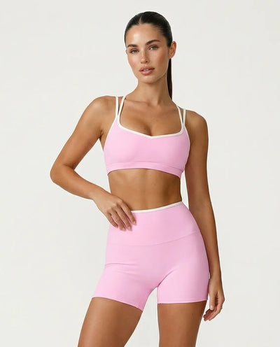 Sculpt Biker Short Set in Pink