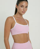 Dusty Pink Contrast Trim Biker Short Set