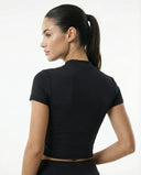 Sports Top Women Zip Front Cropped Workout Top Sculpt