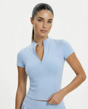 Sports Top Women Zip Front Cropped Workout Top Sculpt