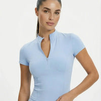 Sports Top Women Zip Front Cropped Workout Top Sculpt