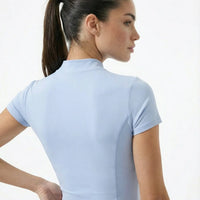 Sports Top Women Zip Front Cropped Workout Top Sculpt