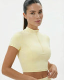 Sports Top Women Zip Front Cropped Workout Top Sculpt