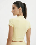 Sports Top Women Zip Front Cropped Workout Top Sculpt