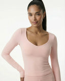 Seamless Long Sleeve Top Women Sculpting Fitted