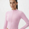 Burgundy Zip Jacket Women Seamless Fitted Cropped