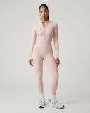 Sculpted Second Skin Jumpsuit Pink Women One Piece Stretch Fabric