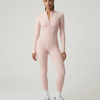 Sculpted Second Skin Jumpsuit Pink Women One Piece Stretch Fabric
