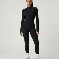 Sculpted Second Skin Jumpsuit Black Women One Piece Stretch Fabric