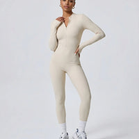 Sculpting Jumpsuit Seamless Long Sleeve Zip