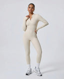 Sculpting Jumpsuit Seamless Long Sleeve Zip
