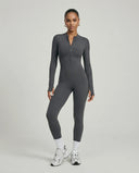 Sculpting Jumpsuit Seamless Long Sleeve Zip