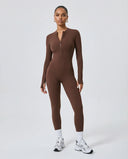 Sculpting Jumpsuit Seamless Long Sleeve Zip